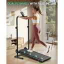 Quiet Home Incline Walking Pad With Dual Flywheel And Soft Grips