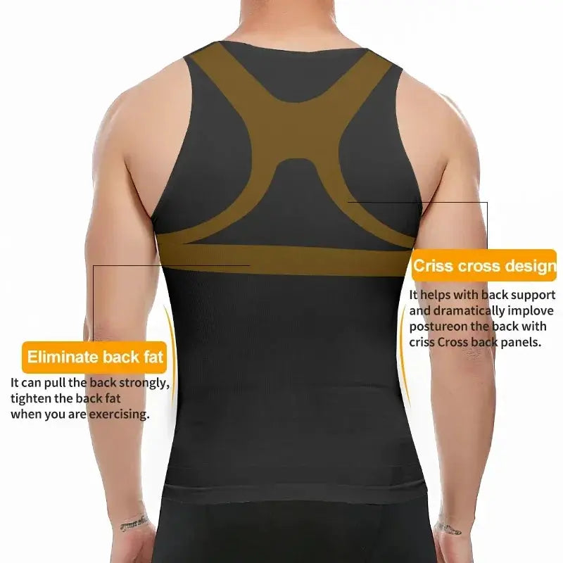 Mens Compression Shapewear Shirt For Gynecomastia Tank Top