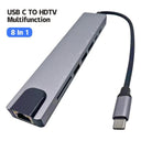 Type C 8 In1 USB C Hub HDMI 4K Adapter for Macbook