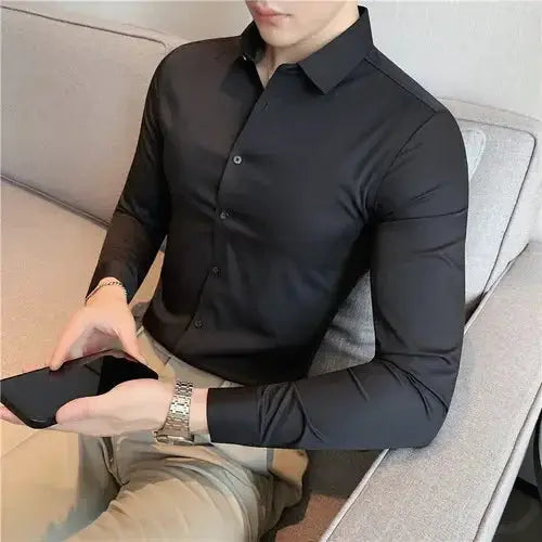Plus Size 4XL M High Elasticity Seamless Shirts Men