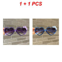 Cute Heart-Shaped Kids Sunglasses with UV Protection Glasses