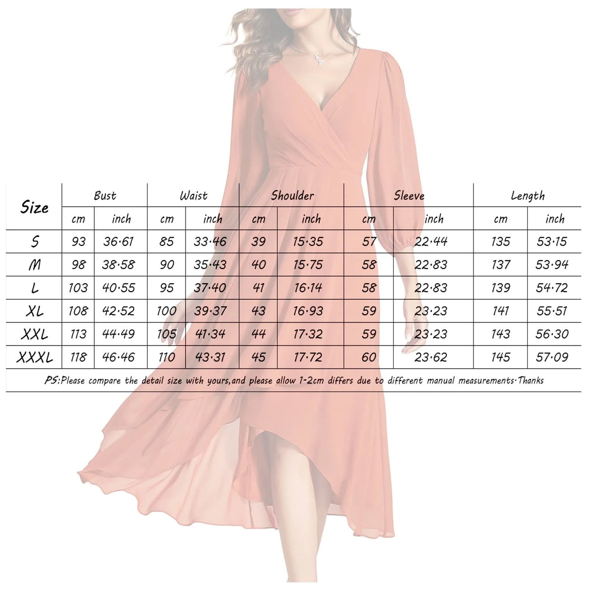 Tiered Chiffon Long Sleeve Dress