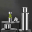 Stainless Steel Smart Vacuum Cup Tea Water Separation Bottle Temperature Display