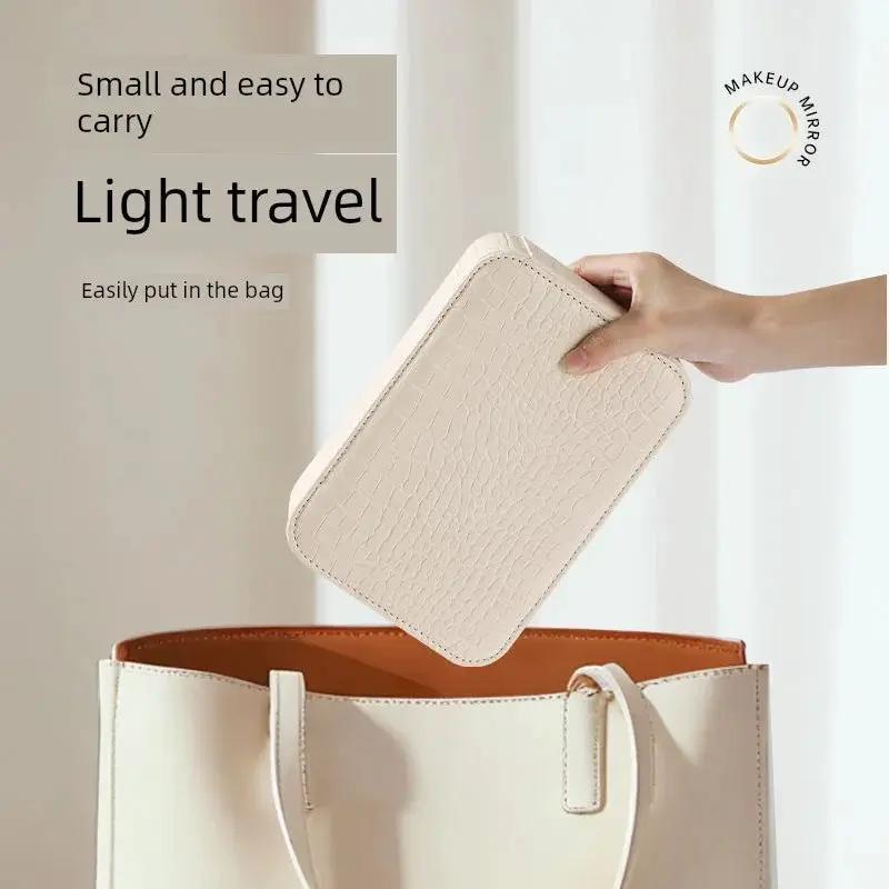 Travel Bag Mirror Portable Desktop Cosmetic Light On The Go