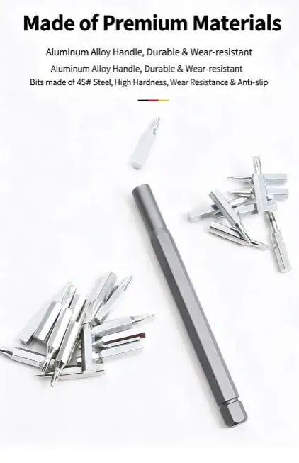 25 in 1 Mini Precision Screwdriver Set Flat Head & Cross Tip Manual Repair Tool Kit for Phone Glasses Laptop Tablet Electronics