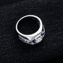 Blue Moissanite Statement Ring