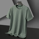 Summer O Neck Short Sleeve T Shirts For Men Casual Waffle