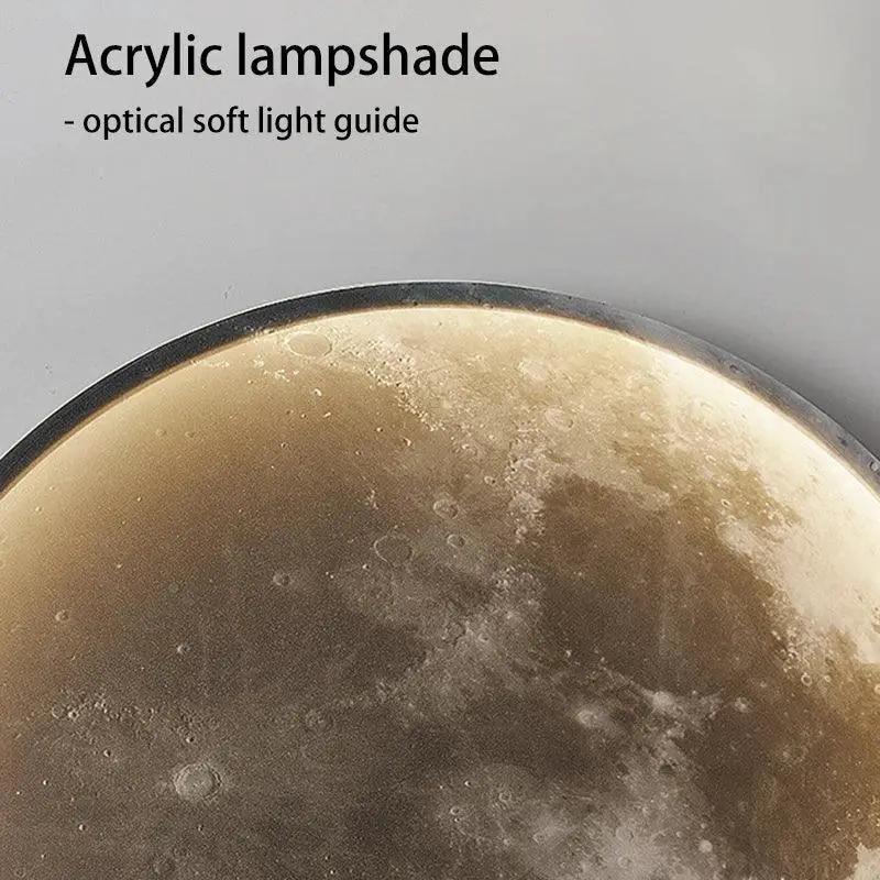 Dimmable Moon Wall Light Elegant Bedroom Living Room