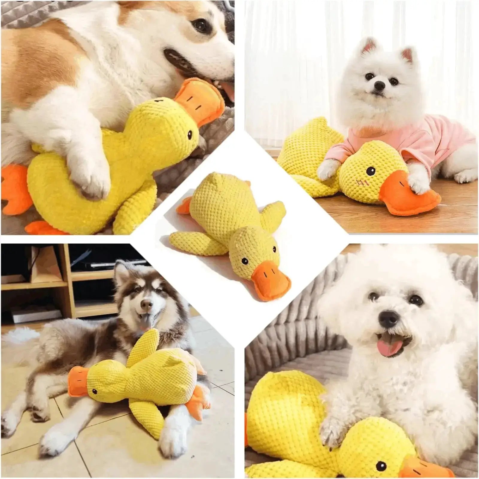 Dog Plush Duck Toy Quacking Chew Toy For Small Large Dogs