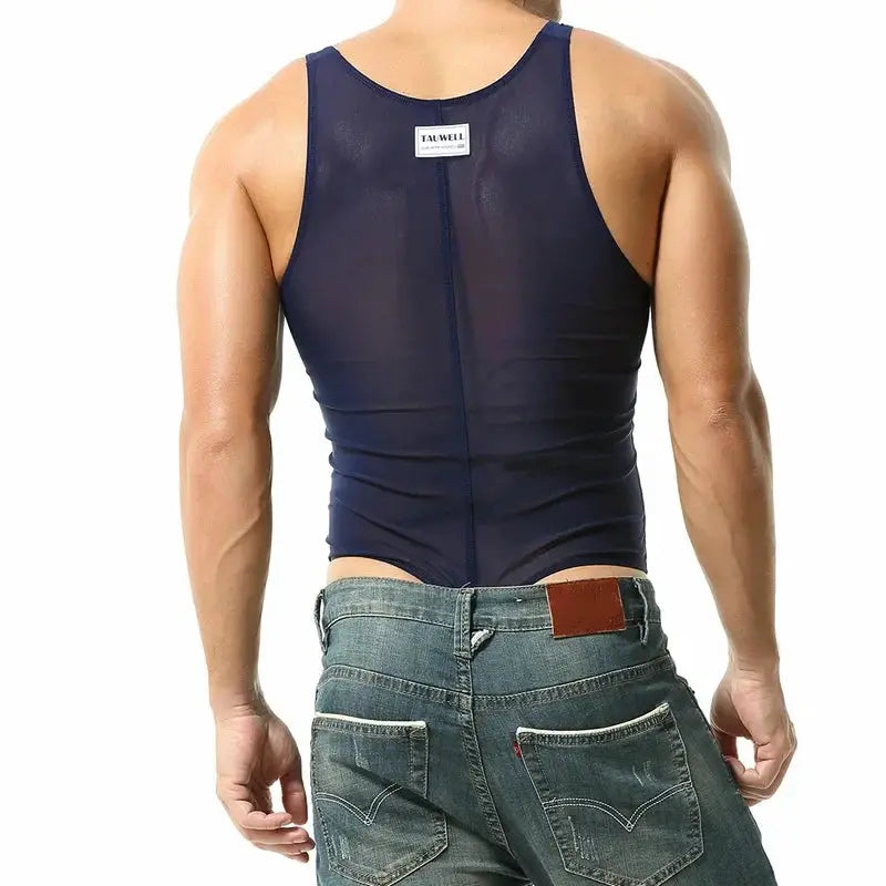 Mens Compression Bodysuit Breathable Shapewear Fit