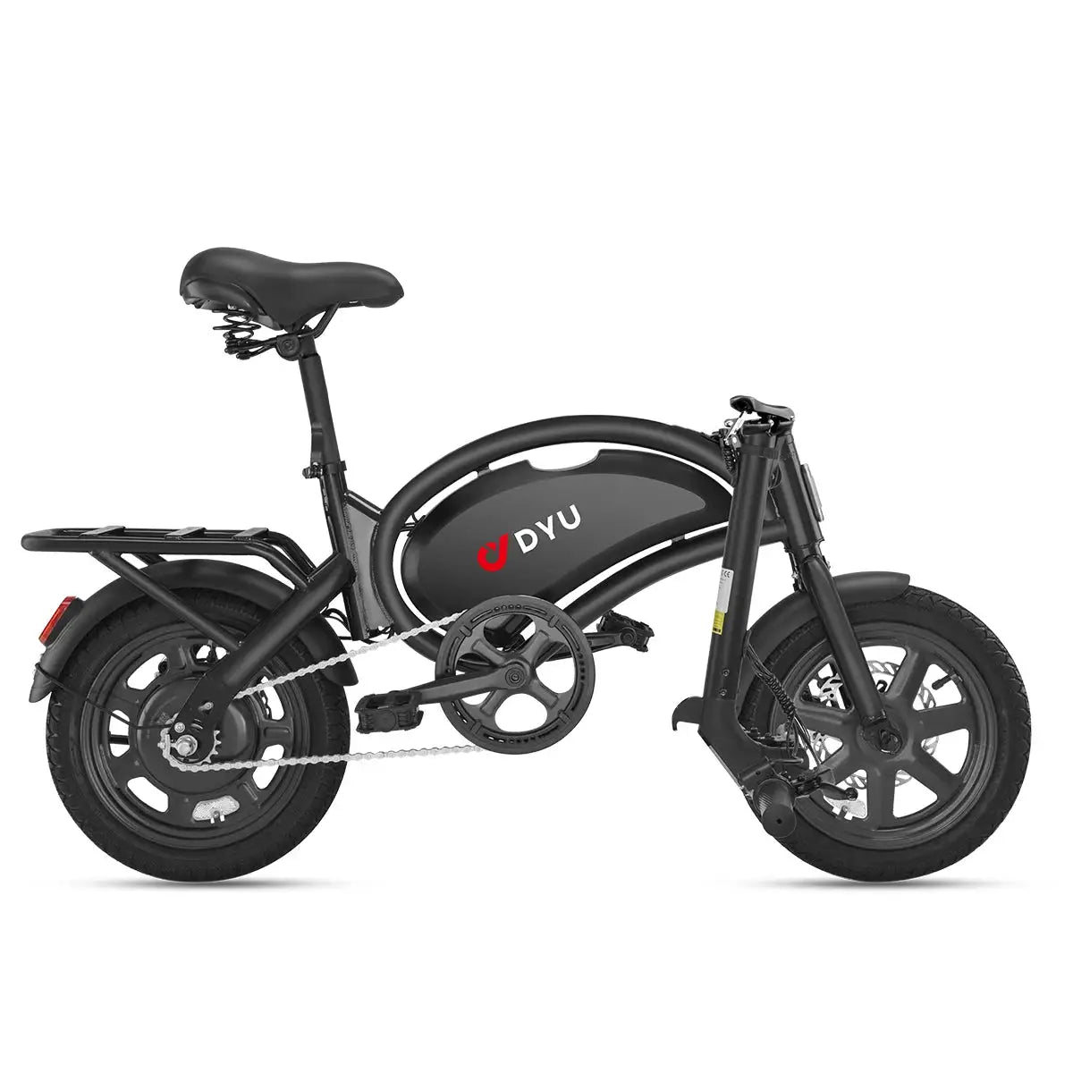 DYU D3F 14" Folding Electric Bike for Adults, 500W Peak Power Compact E-Bike, 20MPH City Commuter Bicycle with 36V 7.8Ah Battery, UL2849 Certified