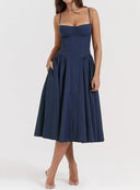 New Fashion Sexy Backless One Cut Collar Strap Dress