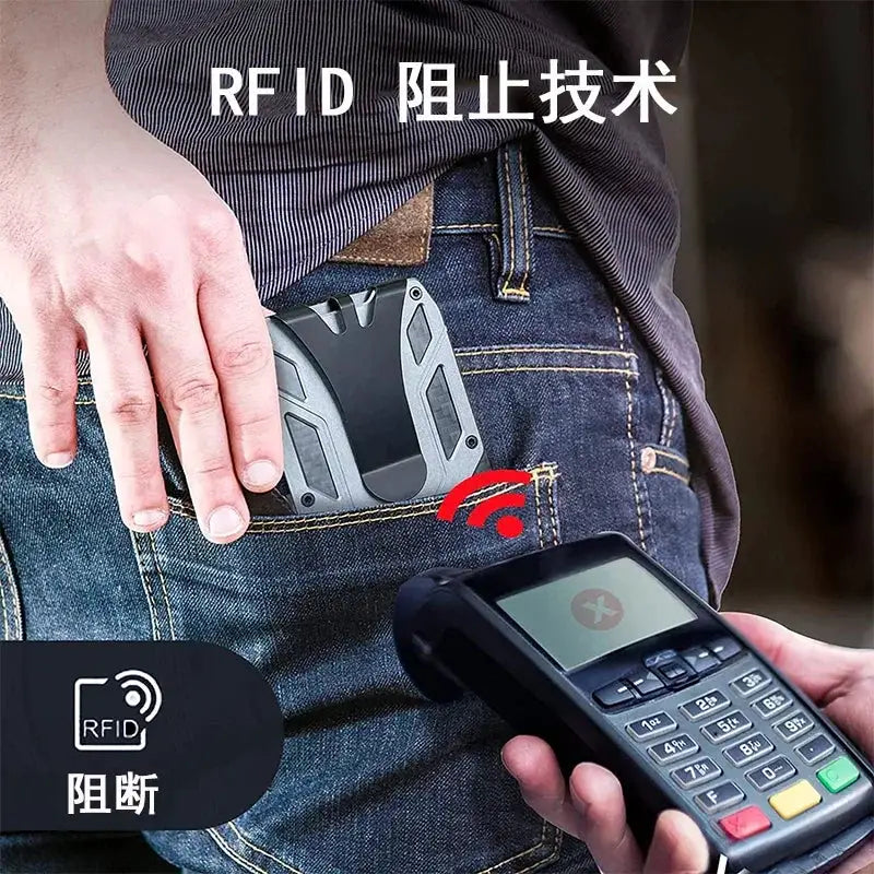 Minimalist Metal Wallet For Men Slim Aluminum ID Card Holder