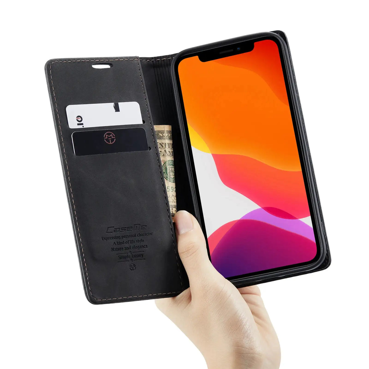 CaseMe Flip Case For iPhone Mini Pro Max Retro Magnetic — product view 4