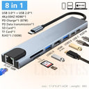 CERASTES New USB C Hub Type C 4KHD RJ45 VGA 4 USB 3.0 Hub