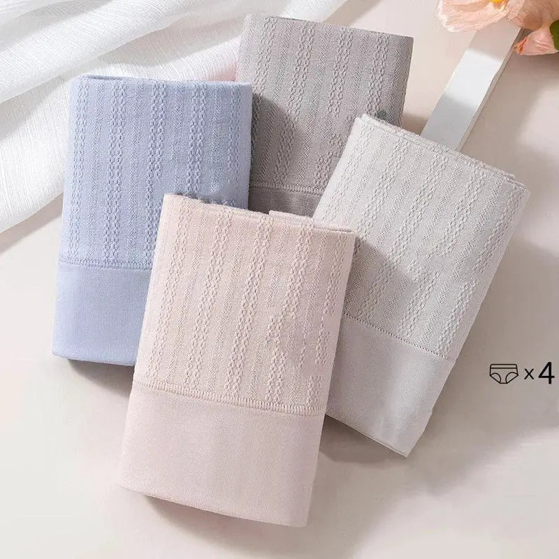 4 Piece High Waist Cotton Panties Set For Women Lingerie