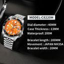 CADISEN 2026 Luminous Men Mechanical Wristwatches Ceramic Bezel Sapphire Glass NYLON Band 200M Waterproof Automatic Watch Men