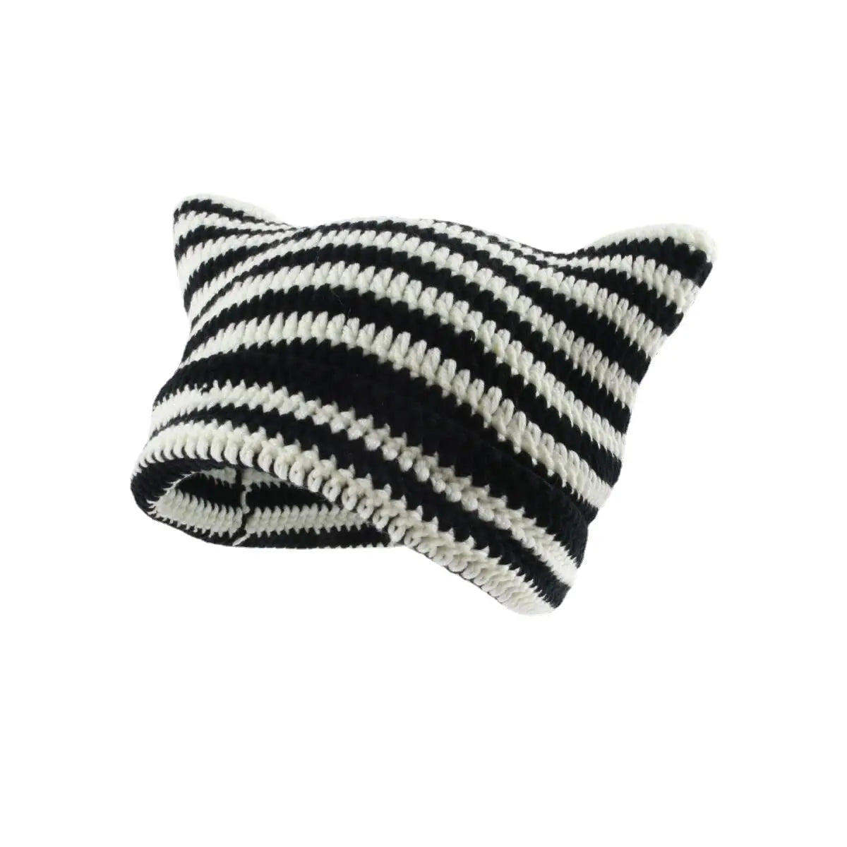 Y2K Striped Knit Winter Hat