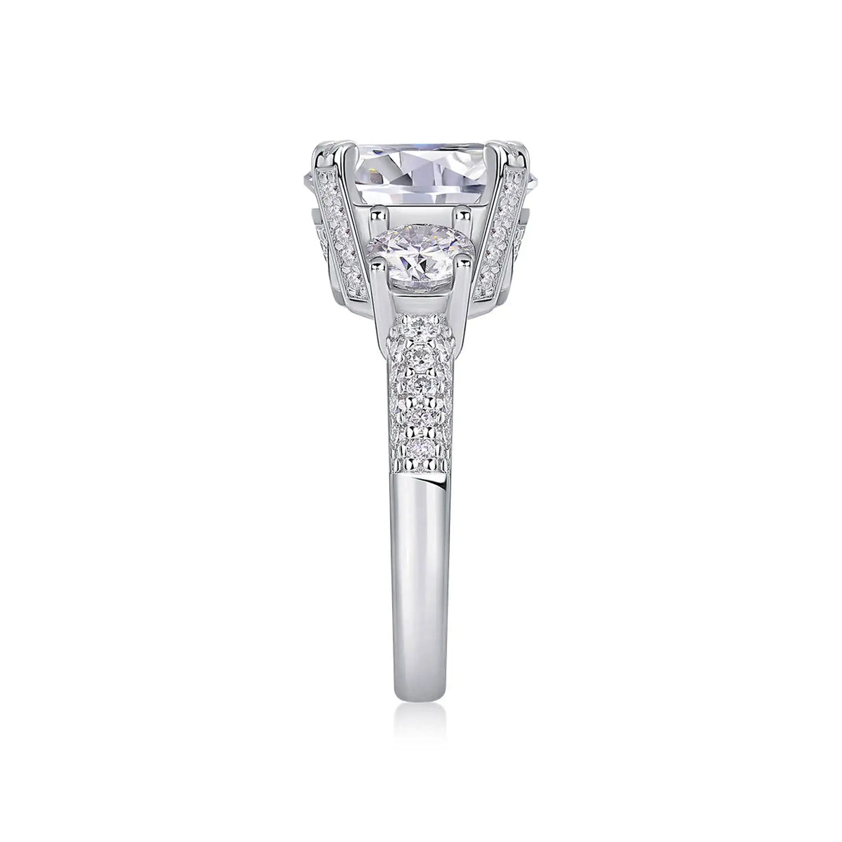 Luxury Three Stone Moissanite Ring — product image 5