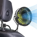 2026 360 Adjustable Car Dual Head Fan Low Noise Type C Charge For Quiet Drives