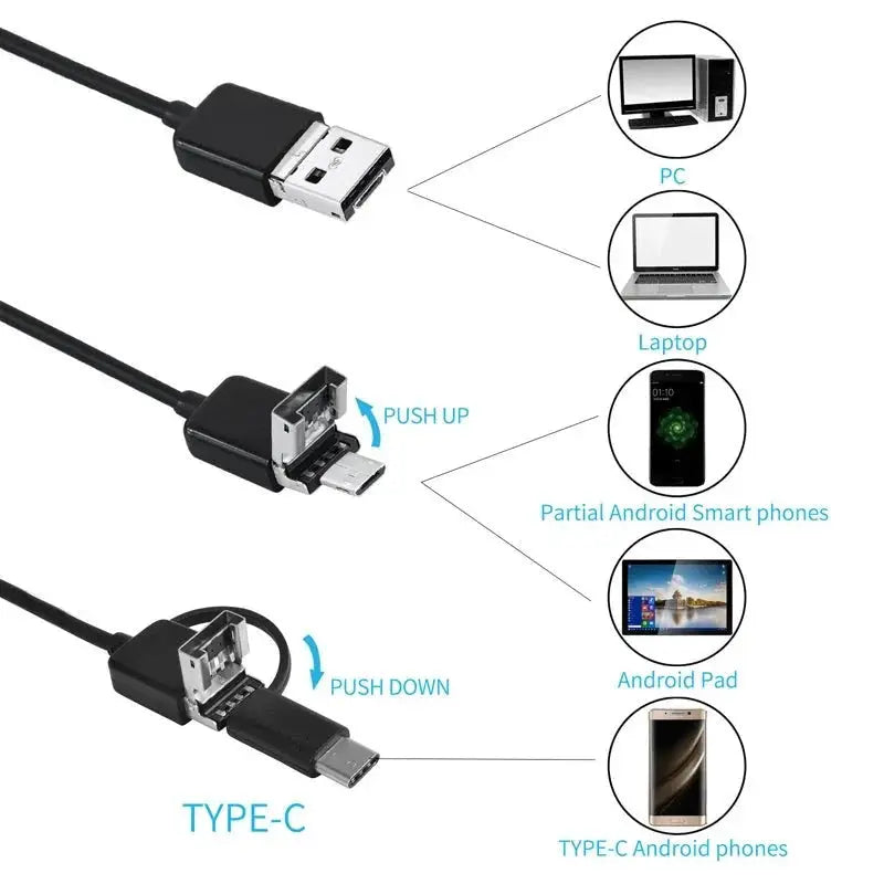 Wired Mini Endoscope Camera - 1080p Waterproof USB Type - C for Android and PC - stepyours.com
