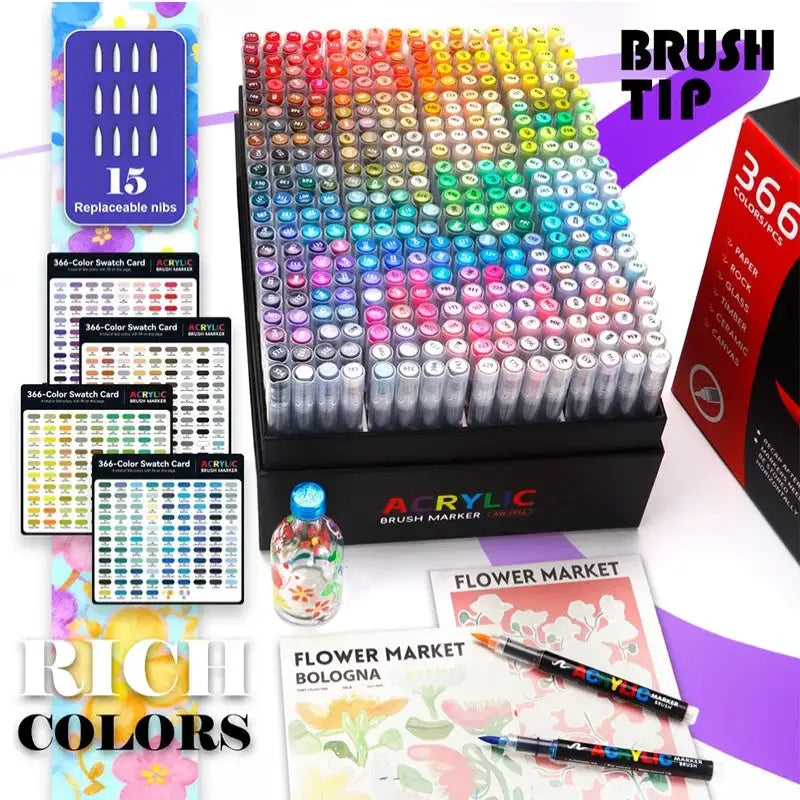 Vibrant Acrylic Brush Markers Kit — product view 6