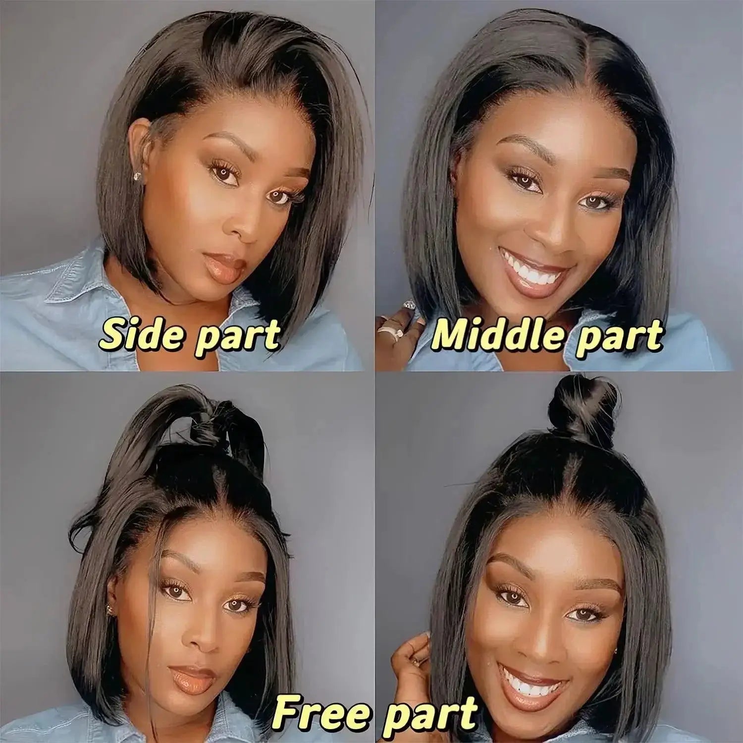 Brazilian 13x4 Lace Front Straight Bob Wig 180 Density