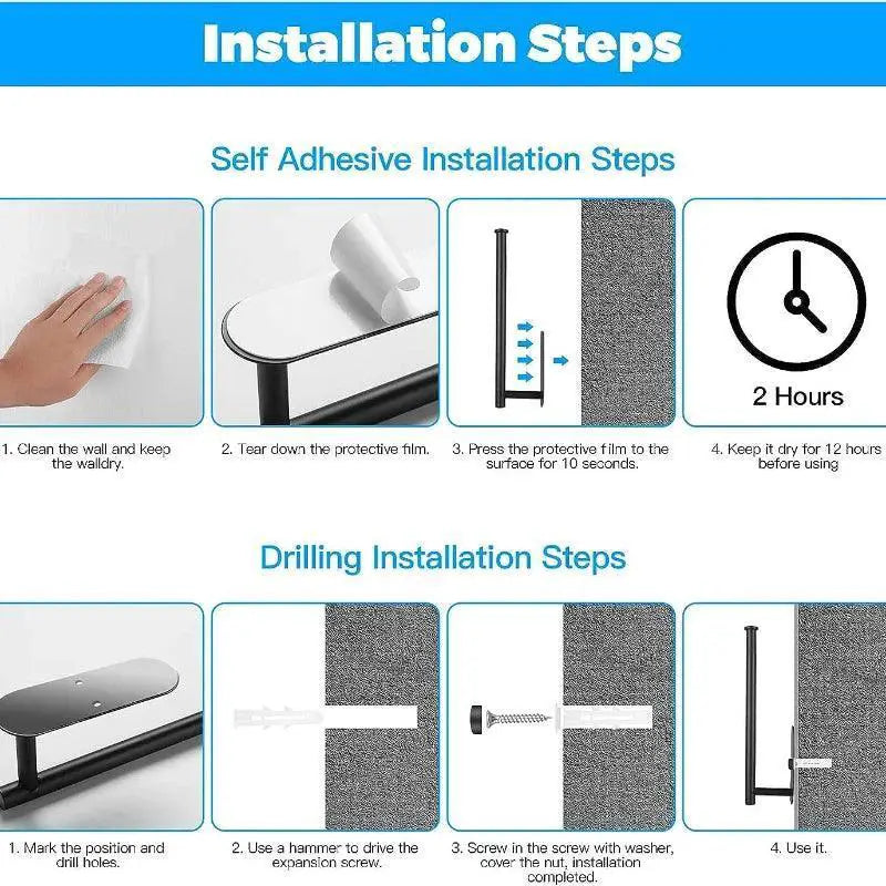 Stainless Steel Paper Towel Holder Easy Install Rustproof