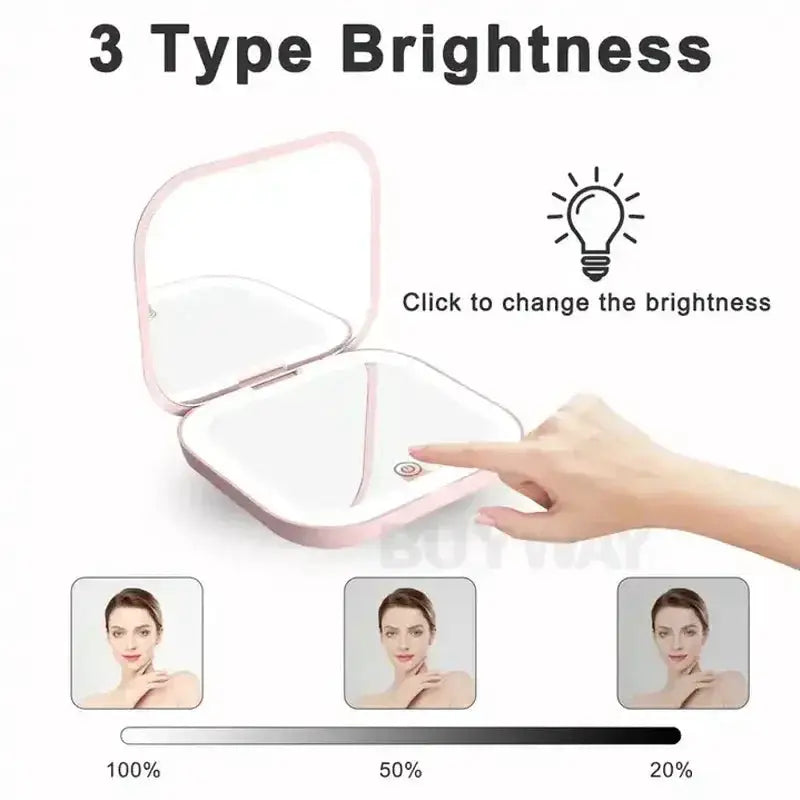 Compact Small Mini Gift Vanity Table Mirror 2X Magnifying