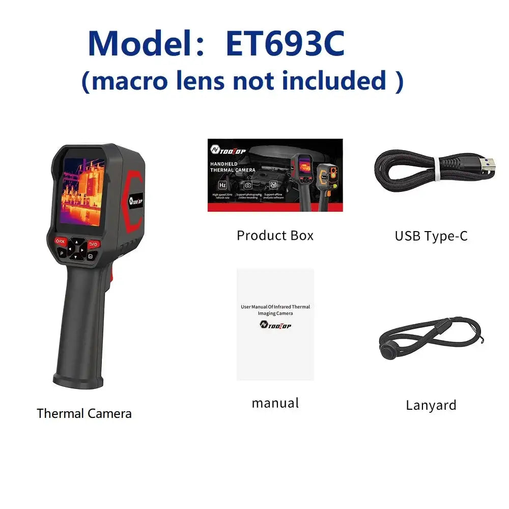 TOOLTOP ET693C 256*192 Infrared Thermal Camera 1080P Visible Light 2 in 1 Thermal Imager HVAC Floor Heating Electrical Repair