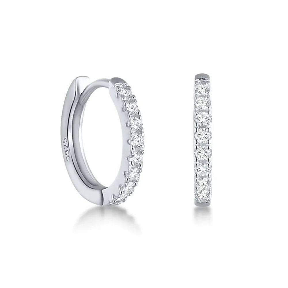 Moissanite Earrings in Sterling Silver Cbtb — product view 4