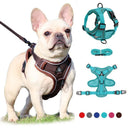 French Bulldog Reflective Mesh Dog Harness with Leash