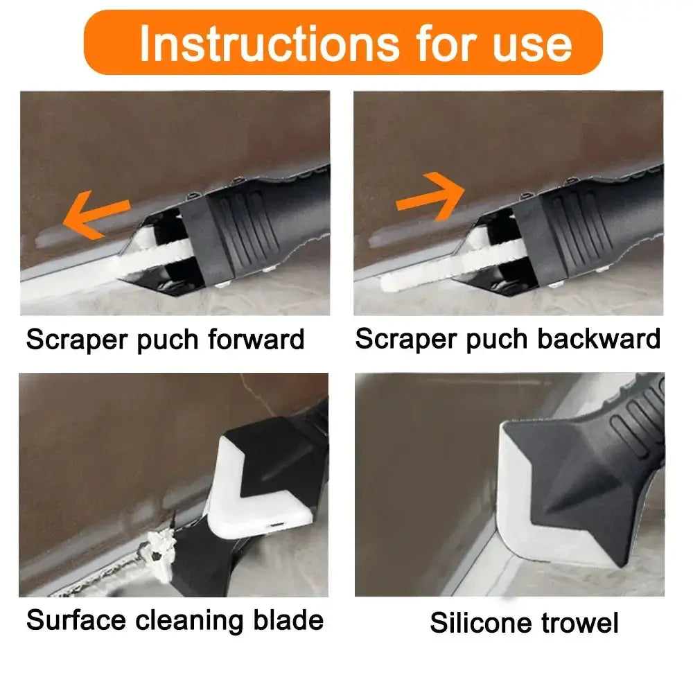 5 In 1 Silicone Spatula Window Cleaning Tool Kit Bundle