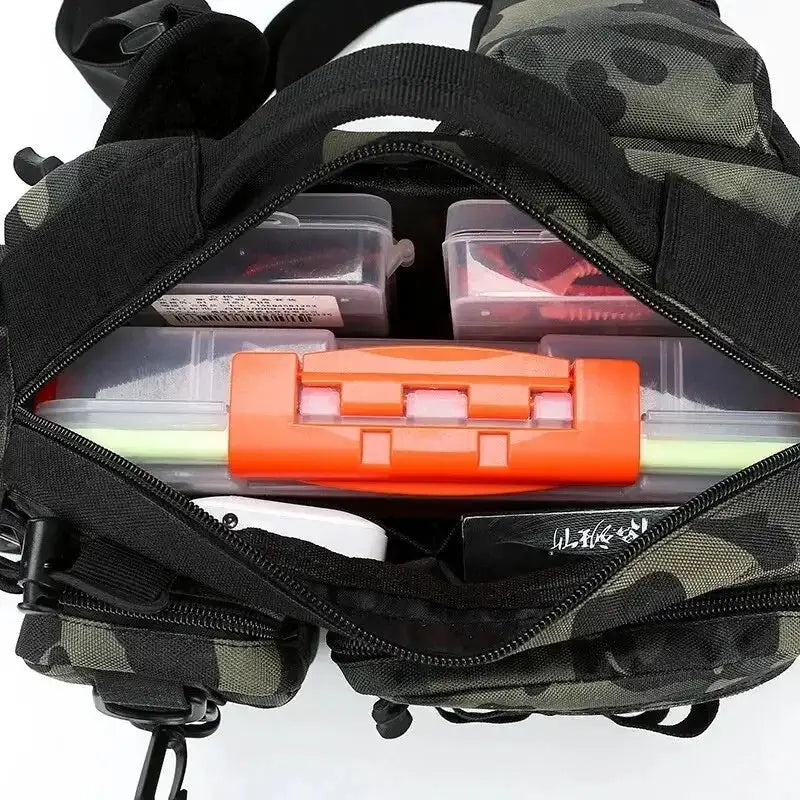 Fishing Tackle Backpack Lure Box Gear Storage Bag Fanny Pack