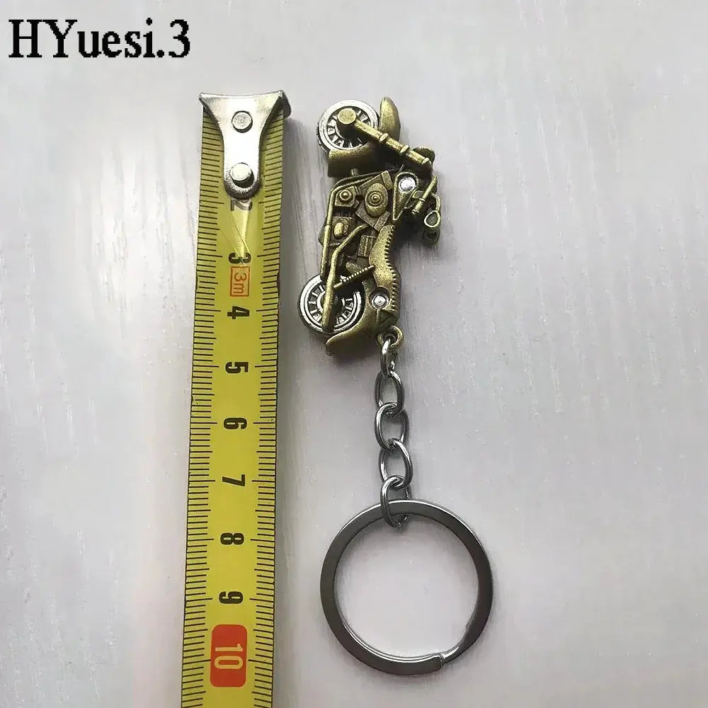 Motorcycle Keychain With Rotating Wheels For Gifts