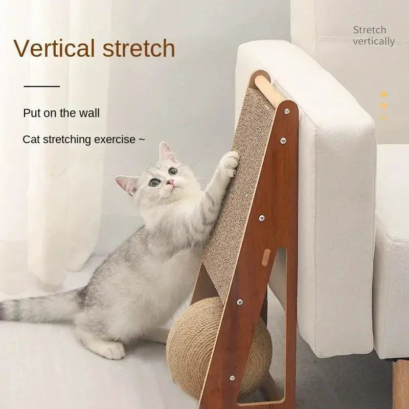 Cat Scratch Board With Vertical Ball Toy For Cats Playground