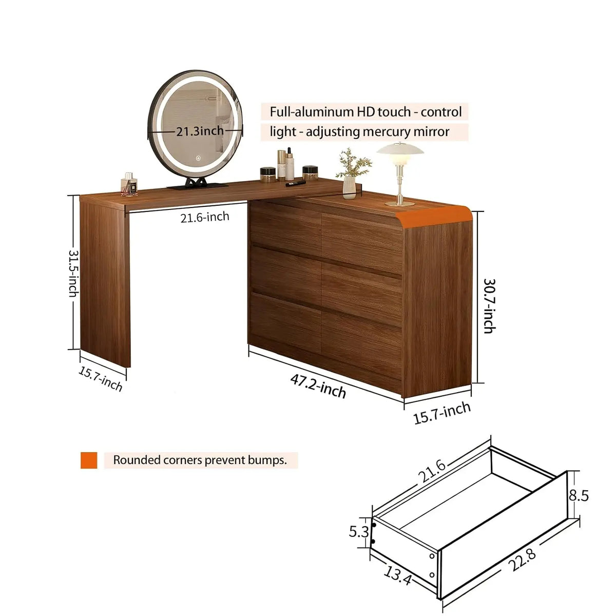 Makeup Vanity Desk With Mirror