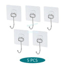 Effortless Bathroom & Kitchen Organization with Transparent Wall Hooks