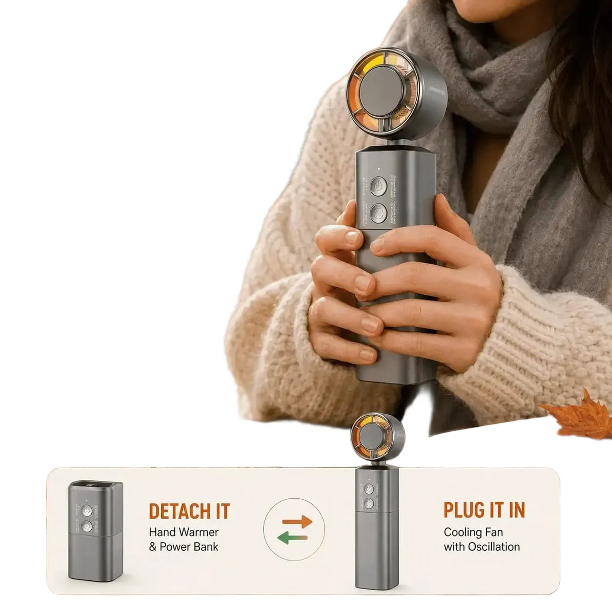 Portable Hand Warmer Fan With Power Bank — product image 1