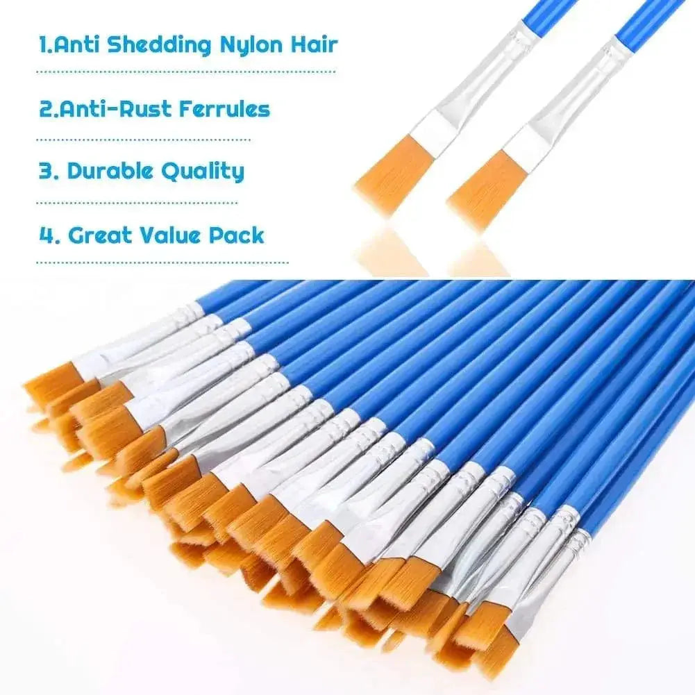 50 Piece Art Brush Set For Beginners Nylon Hair Kit