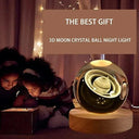 3D Galaxy Moon Lamp: USB LED Night Light Home Decor Gift