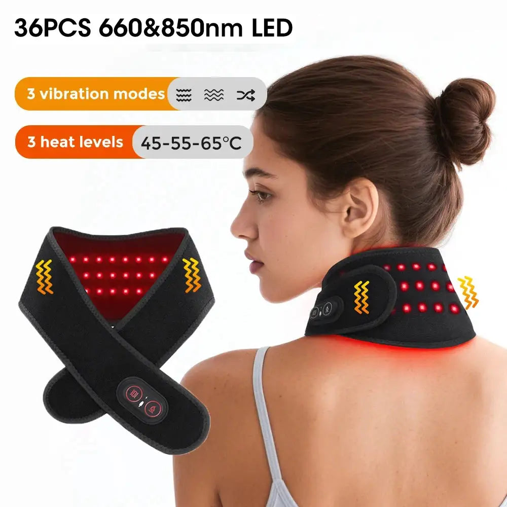 Red Light Cordless Heated Ankle Massager 660nm 40 LED Beads, Vibration Massage Foot Hand Wrap,Ankle Wrist Neck Brace for Choose