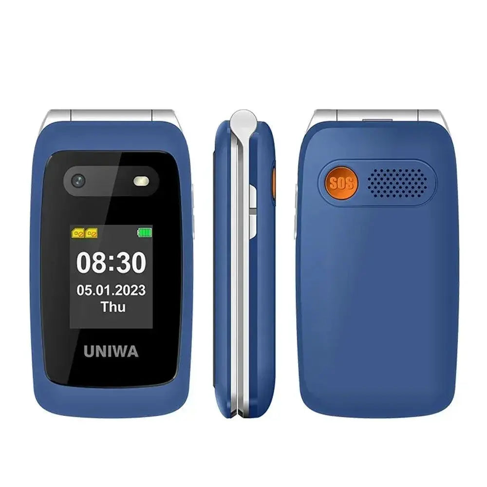 Uniwa V202T 4G Flip Senior Phone 2.4 Inch Dual Screen
