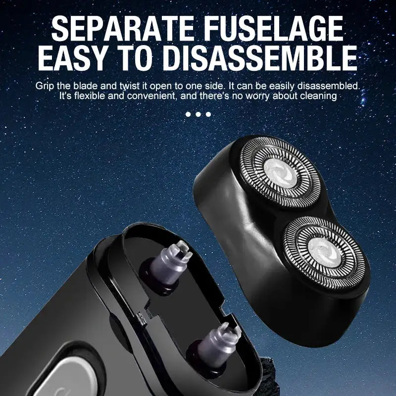 Double Headed Men's Shaver Electric Type-C Rechargeable Shaver Floating Blade Small, Portable, High Horsepower