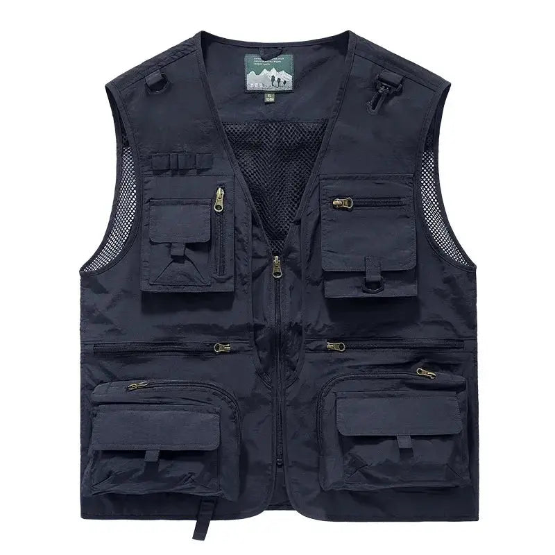 Outdoor Leisure Vest Mens Multi Pocket Coat For Hiking - OurLum.com