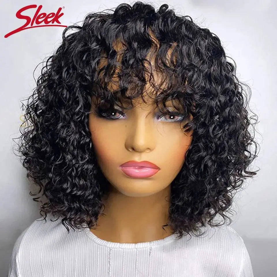 Honey Water Wave Blonde Pixie Bob Wig Human Hair Remy