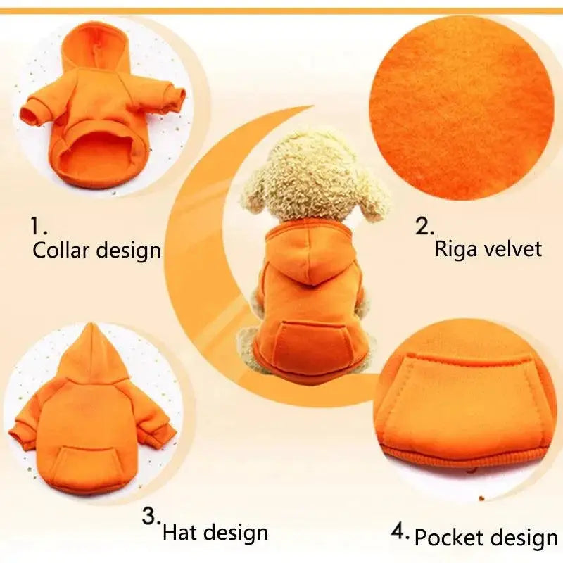 Warm Dog Coat Hoodies For Small Dogs Stylish Pet Clothes