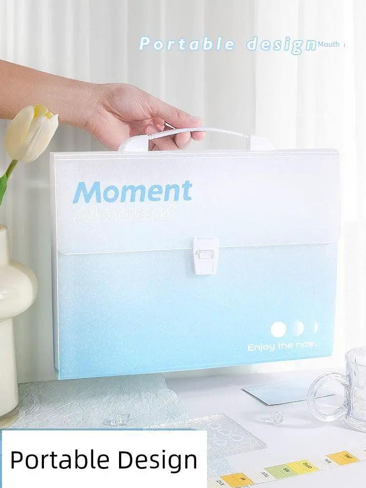 A4 Gradient Satchel Folder Test Papers Storage Bag Large