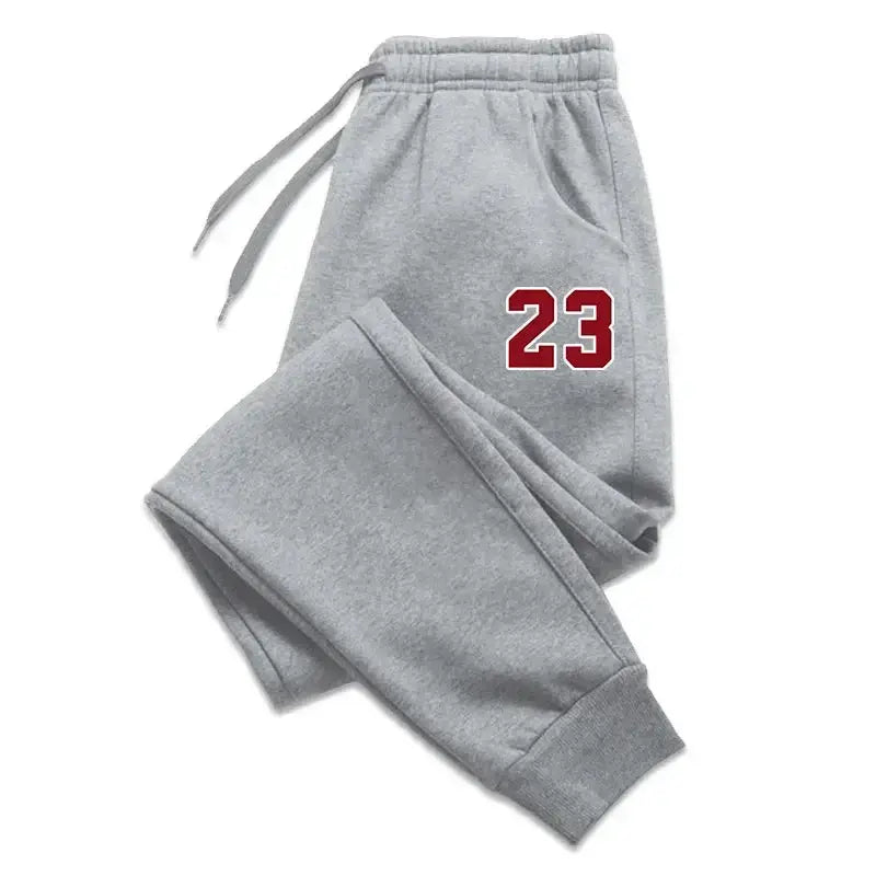 Mens Luxury Print Fleece Sweatpants Warm Jogging Pants