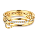 Sterling Silver Golden Ring Sparking